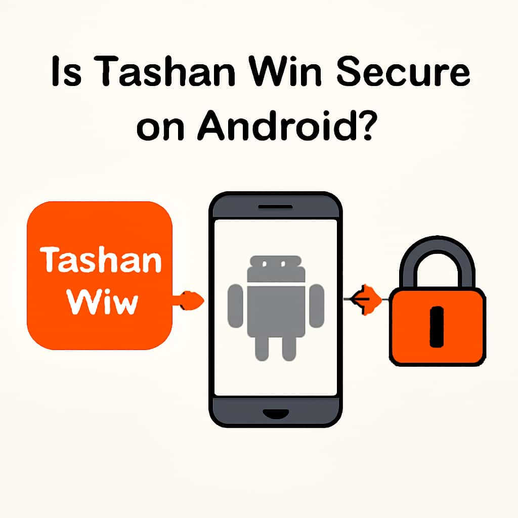 Illustration explaining security aspects of Tashan Win on Android.
