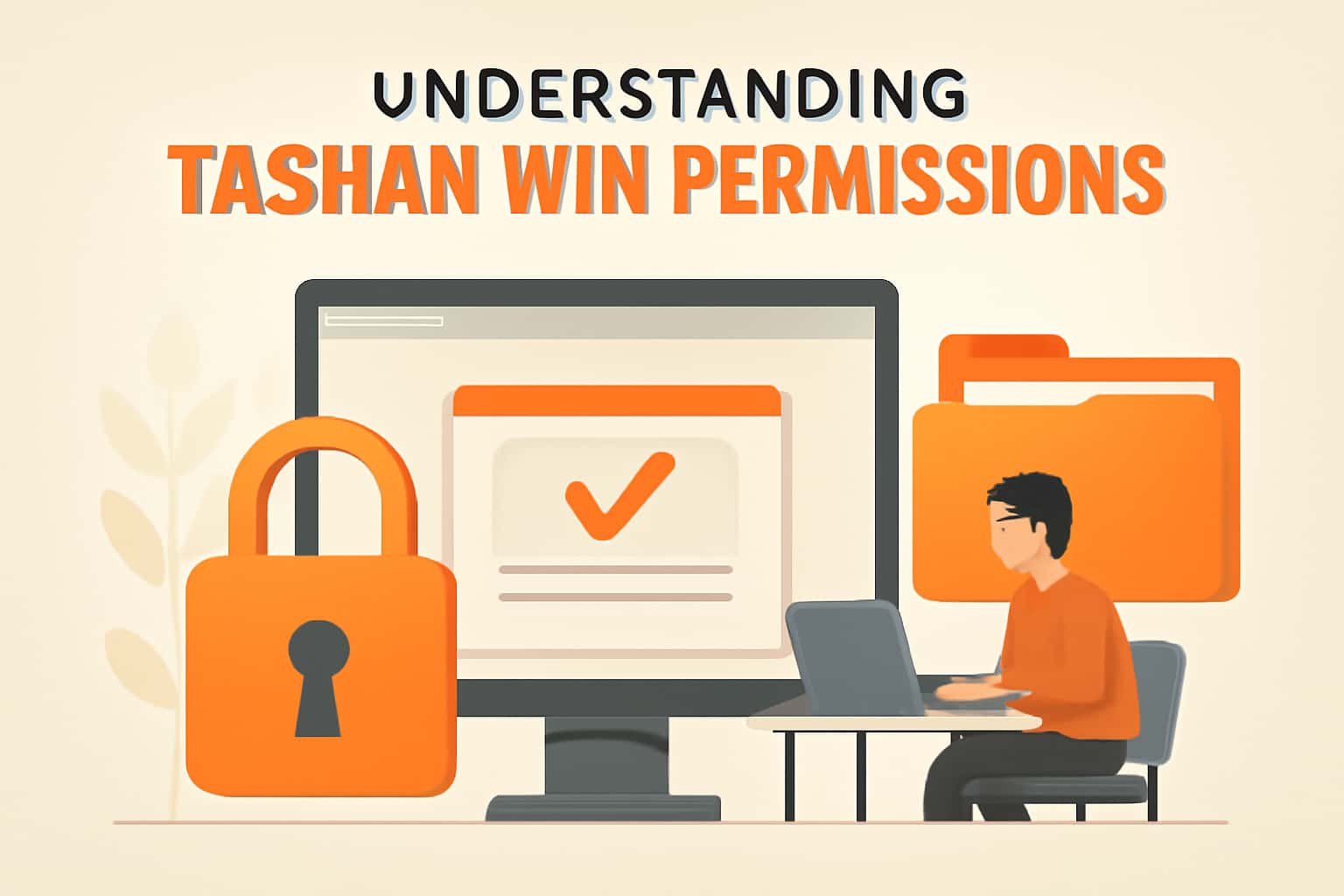 An educational scene illustrating the concept of Tashan Win permissions.